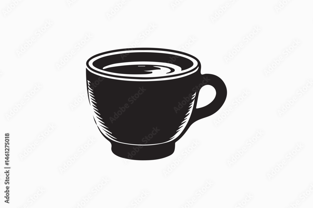 A Cup vector silhouette black and white image made by adobe illustrator. eps A Cup vector silhouette black and white image made by adobe illustrator. eps