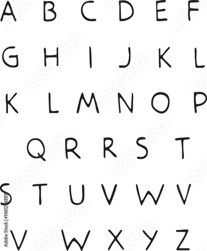 A grid of uppercase alphabet letters arranged in a standard keyboard layout.