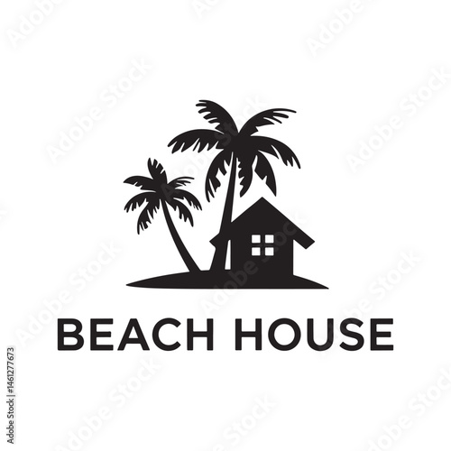 Wallpaper Mural Palm Tree House, Palm tree house silhouette Torontodigital.ca