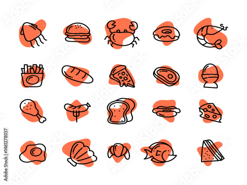 Handrawn Doodle Food Icon Pack