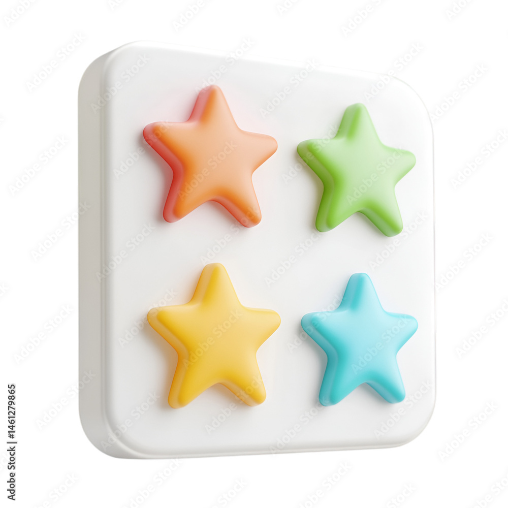 Colorful 3D star rating app icon design, Colorful 3D star rating app icon design,