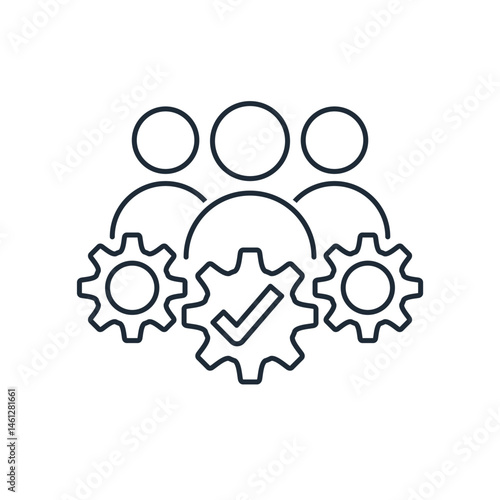 Partnership interaction, cooperation. Membership. Vector linear icon illustration isolated on white background.