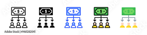 Dividend Income Icon Collection With Multiple Styles