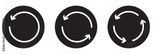 Refresh vector icon set black filled and outlined style. refresh, restart or reload vector symbol. 