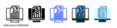 Etf Investing Icon Collection With Multiple Styles