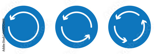 circle arrow icon set. refresh and reload icon set. recycle arrow vector icon, recycling symbol, reuse sign, recycle eco icon, decompose, eco friendly, vector illustration . 