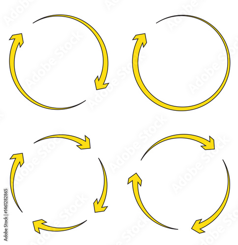 circle arrow icon set. refresh and reload icon set. recycle arrow vector icon, recycling symbol, reuse sign, recycle eco icon, decompose, eco friendly, vector illustration . 