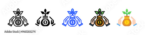 Investment Wealth Icon Collection With Multiple Styles