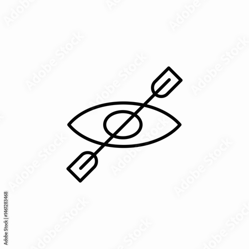 kayak paddles icon sign vector