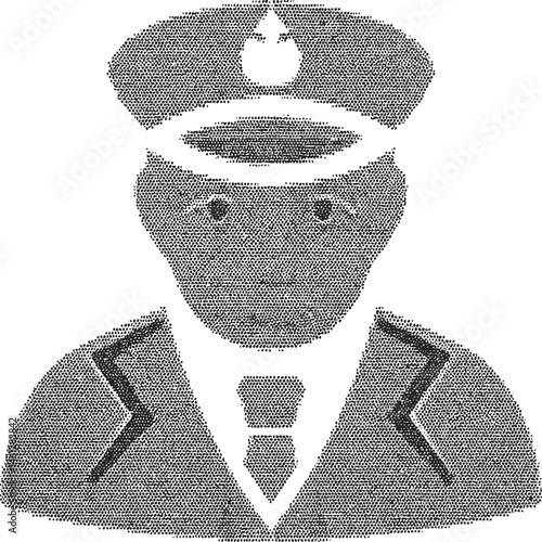 A distinguished man wears a 's uniform with a peaked cap.