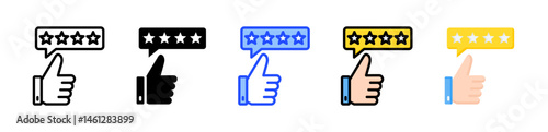 Positive Review Icon Collection With Multiple Styles