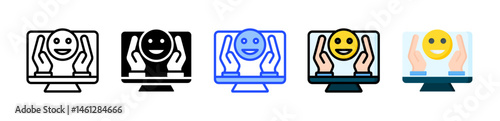 Delighted Client Icon Collection With Multiple Styles