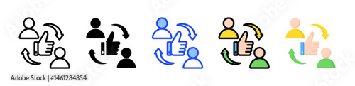 Positive Interaction Icon Collection With Multiple Styles