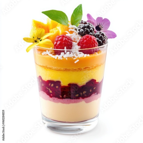 Wallpaper Mural A delicate fruit mousse in a delicate glass cup, with layers of passion fruit, mango, and raspberry  Torontodigital.ca