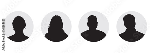 avatar icon. profile icons set. male and female avatars vector icon set illustration isolated on white background. 