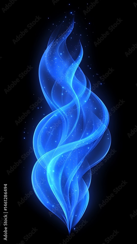 Naklejka premium Abstract illustration of swirling, luminous blue energy.