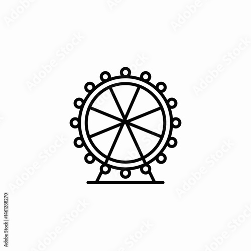 observation wheel icon sign vector