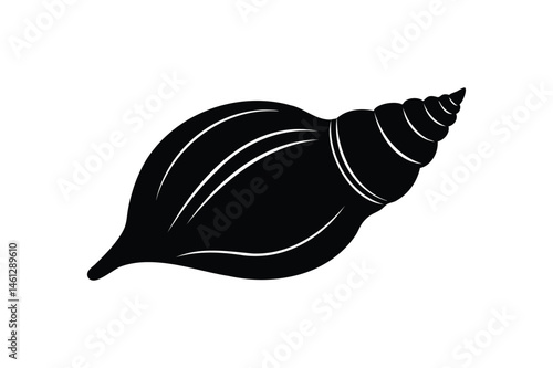 Whelk sea snail seafood icon silhouette on white background