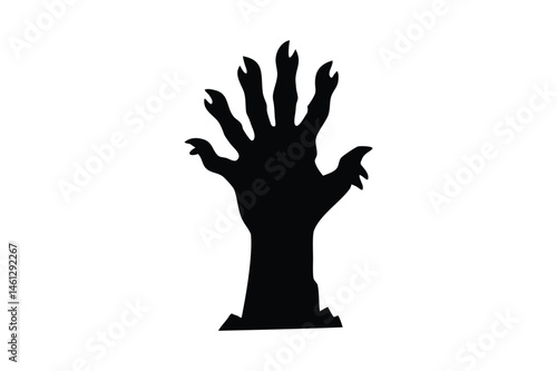 Zombie hand coming icon silhouette