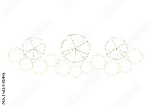 architecture drawing plant tree top view plan greenery vegetation vector. design nature architectural landscape set element illustration bush garden flora sapling minimal. architect isolated.