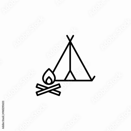 small tent icon sign vector