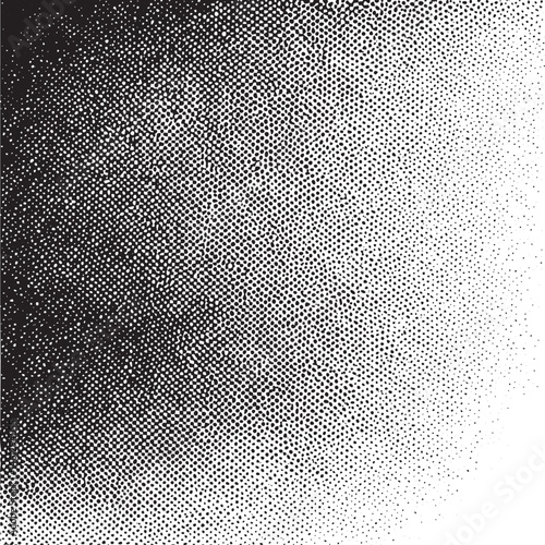 A gradient transition displays a dense field of scattered black and white dots.