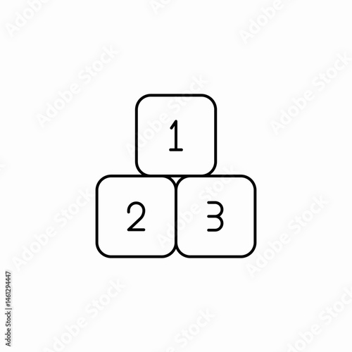 stacked cubes numbers icon sign vector