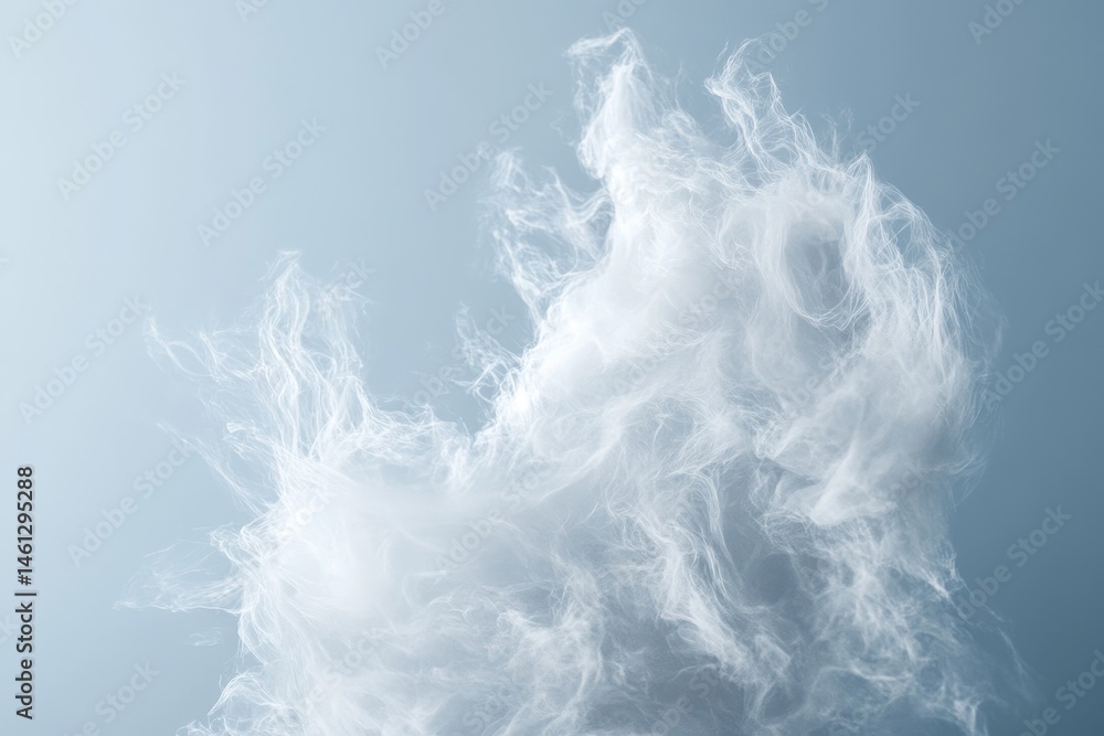 Obraz premium Abstract fluffy white cloud-like form against a soft gradient.