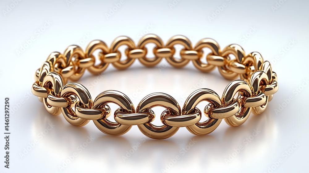 Fototapeta premium Golden Chain Bracelet Close Up Luxury Jewelry High Resolution Images