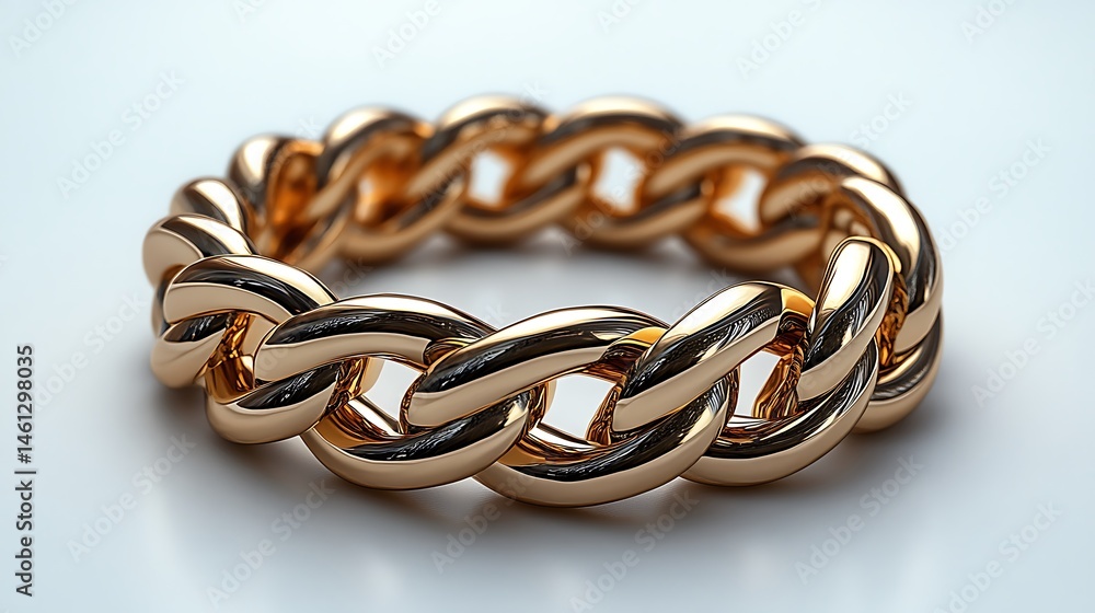 Obraz premium Golden Chain Bracelet Jewelry On A White Background High Resolution Images