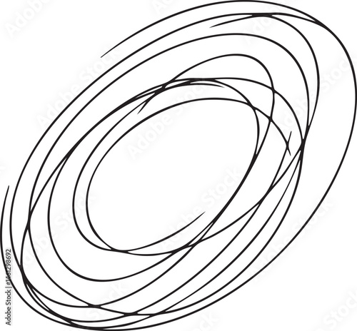 A series of concentric curving lines create a dynamic spiral shape.