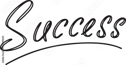 A handwritten word 'Success' is prominently displayed on a white background.