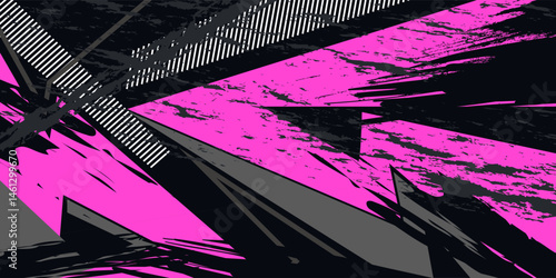Abstract grey PINK sports racing concept. Grunge banner background illustration
