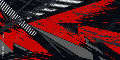 Abstract grey RED sports racing concept. Grunge banner background illustration