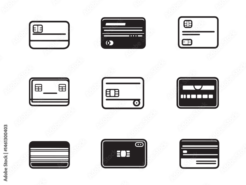 Clean credit card line art for web and print designs Clean credit card line art for web and print designs