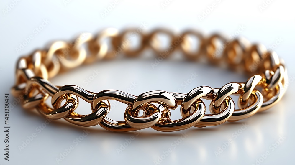 Obraz premium Golden Chain Jewelry Fashionable Luxury Ornament Shiny Elegant Closeup High Resolution Images