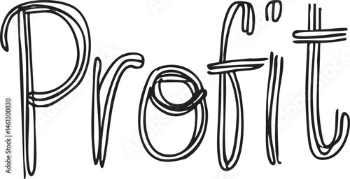 A stylized word 'Profit' is presented in a handwritten font.