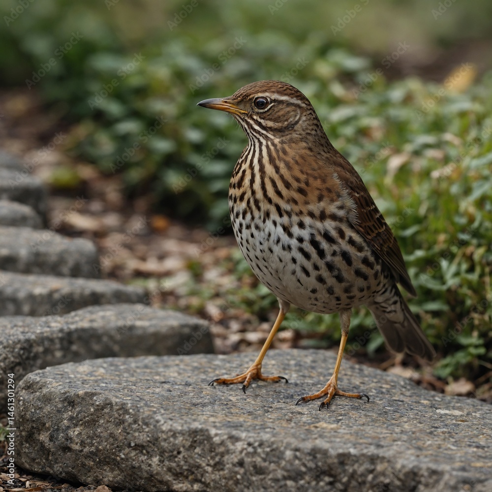 Song Thrush on Stone Path Song Thrush on Stone Path