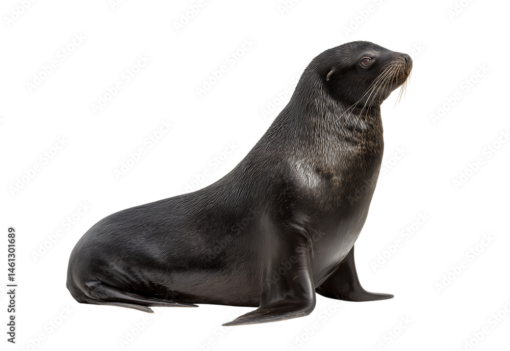Naklejka premium black sea lion on transparent background