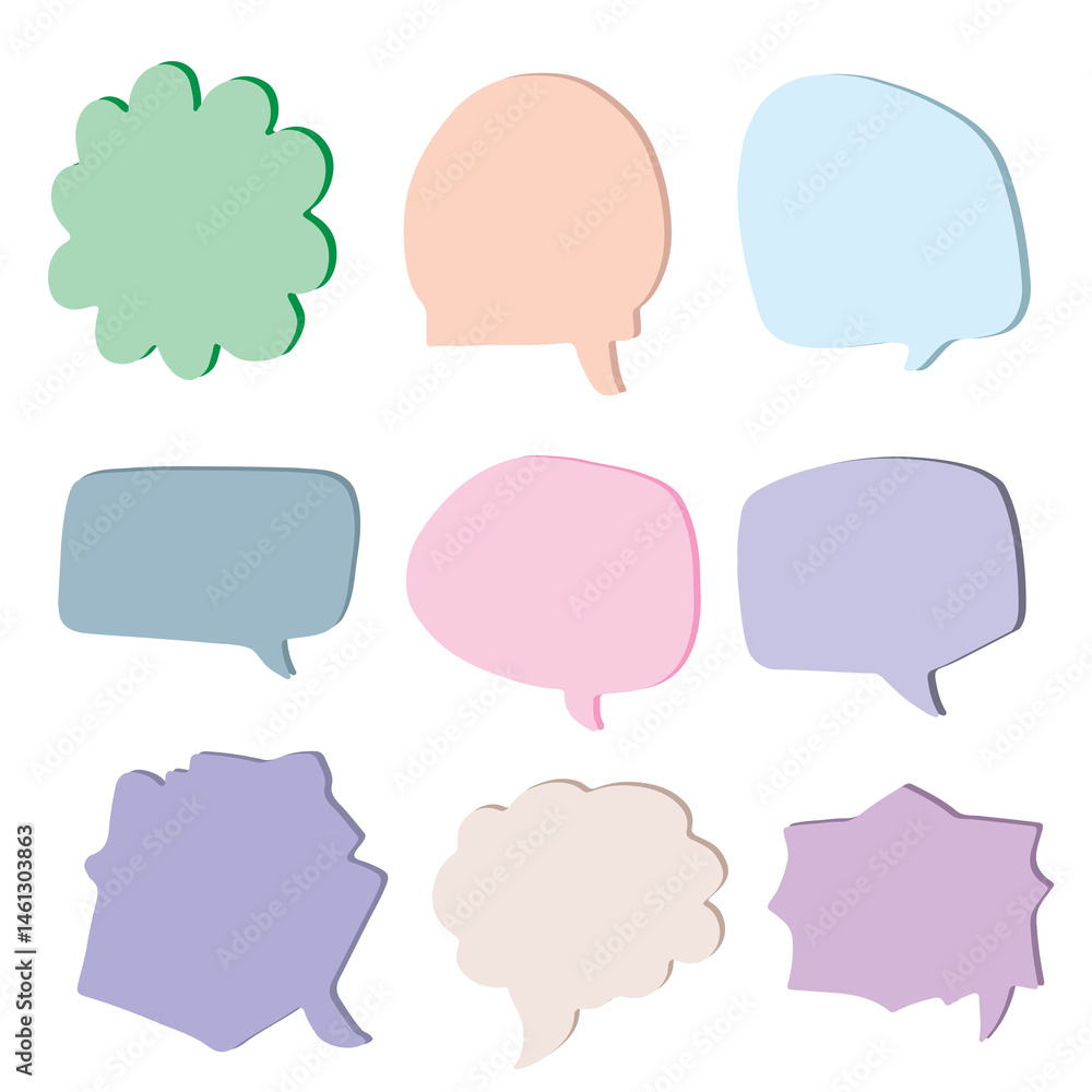 set of colorful speech bubbles set of colorful speech bubbles