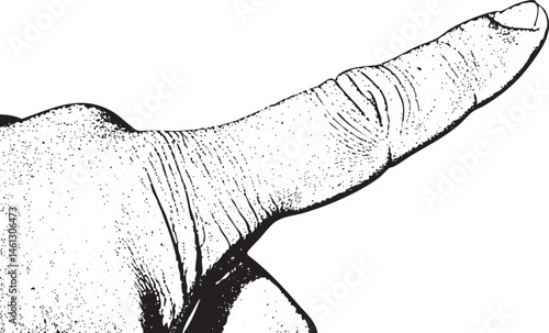 A close-up reveals a finger pointing upwards suggesting direction.