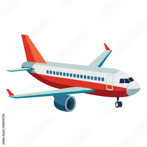 passenger aeroplane  vector image on the white background