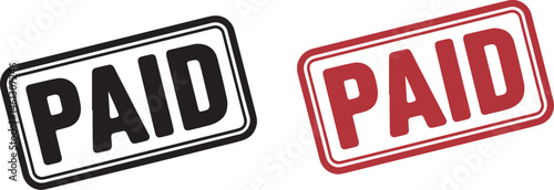 Paid red stamp vector illustration