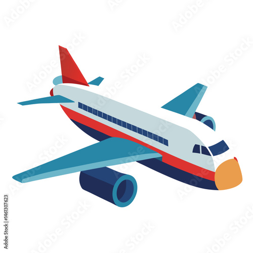 passenger aeroplane  vector image on the white background