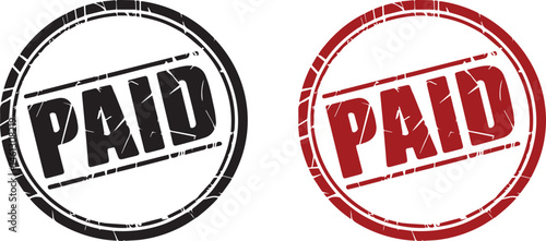 Paid red stamp vector illustration
