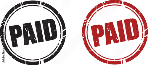 Paid red stamp vector illustration