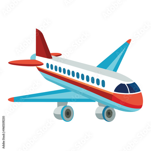 passenger aeroplane  vector image on the white background