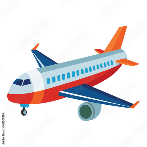 passenger aeroplane  vector image on the white background