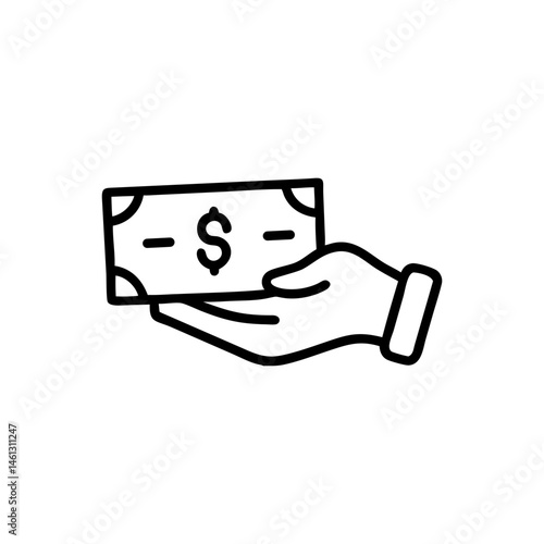 Cash payment icon for physical transactions