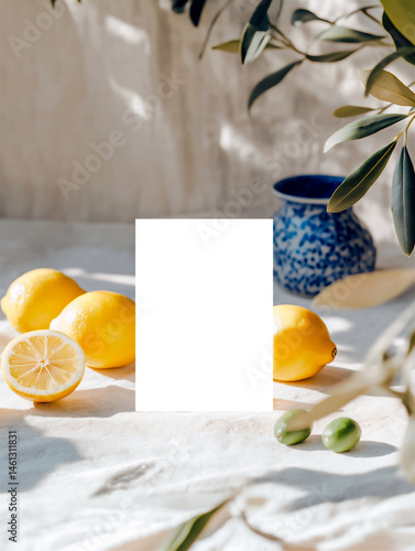 Mockup Vertical Card 5x7'' in Mediterranean Style